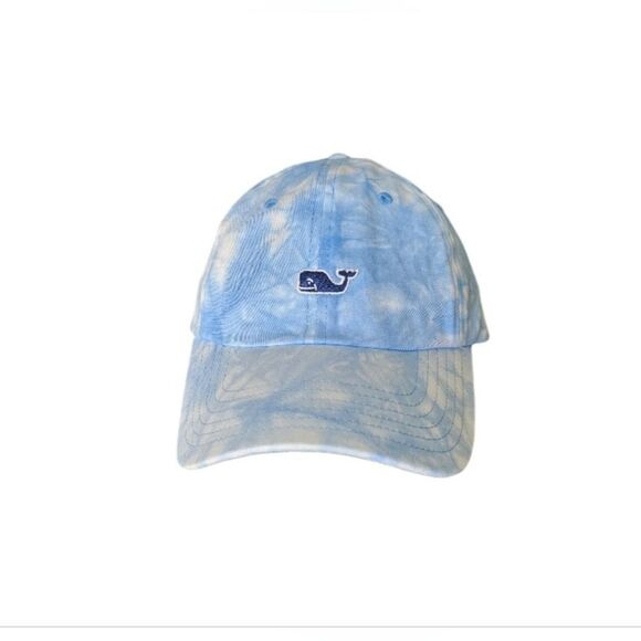NWOT Vineyard Vines Blue Tie-Dye Embroidered Whale Logo Baseball Cap Coastal - Picture 1 of 11